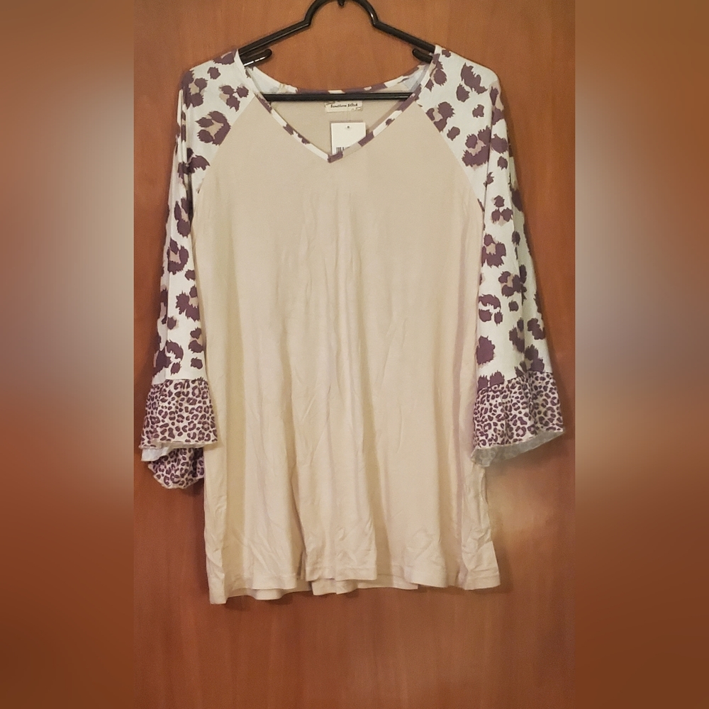 Southern Stitches Ruffle Sleeve Top